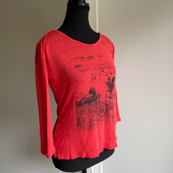 3/4 Light Cotton Top Orange - Picture 1 of 6